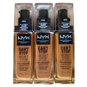 3-Pack NYX Can't Stop Won't Stop Full Coverage Foundation Mocha